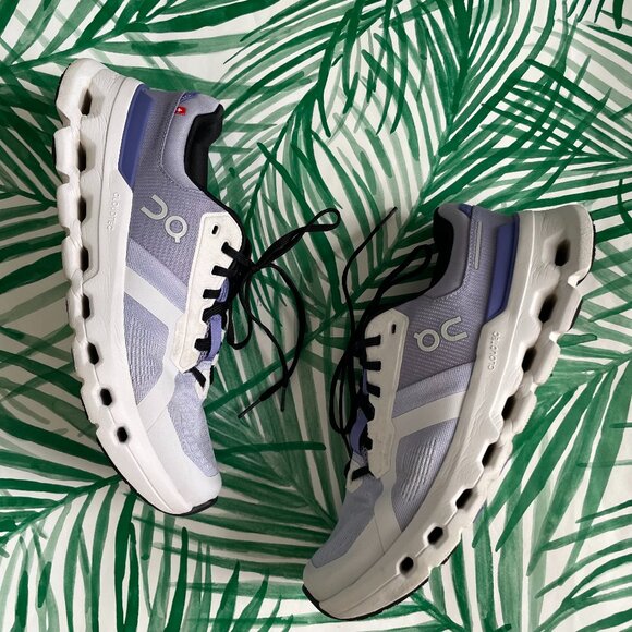 On Cloudrunner 2 Athletic Sneakers in Nimbus/Blueberry Women's Size 10 - Picture 1 of 7